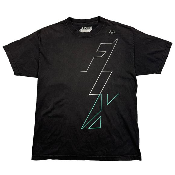 T Shirt Men's Large Fox‎ Racing Short Sleeve Black Legacy Fox Head Motorcross - Picture 1 of 8